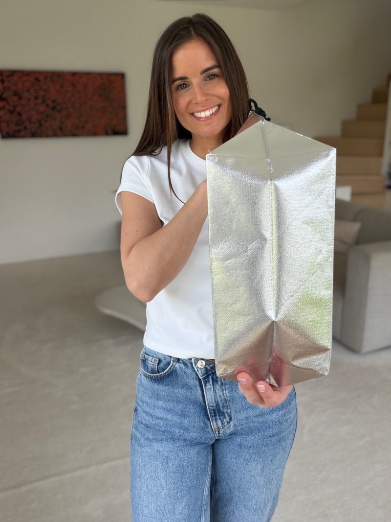 Sac Non Tissé Personnalisé Argent Métallisé – Cabas Nice M