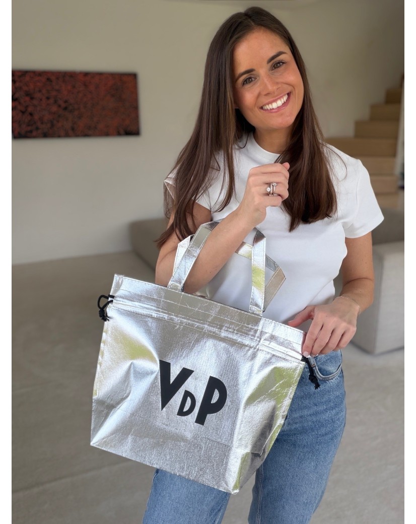Sac Non Tissé Personnalisé Argent Métallisé – Cabas Nice M