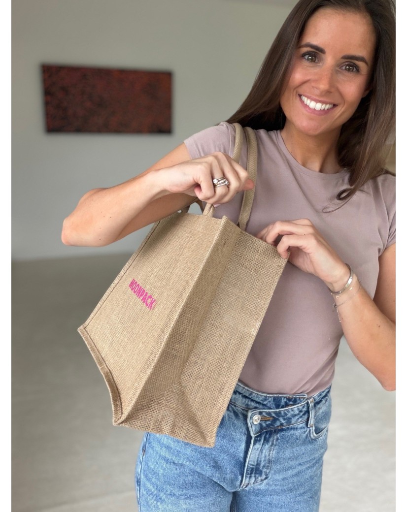 Sac en toile de jute personnalisé avec impression de votre design - Commandez maintenant.