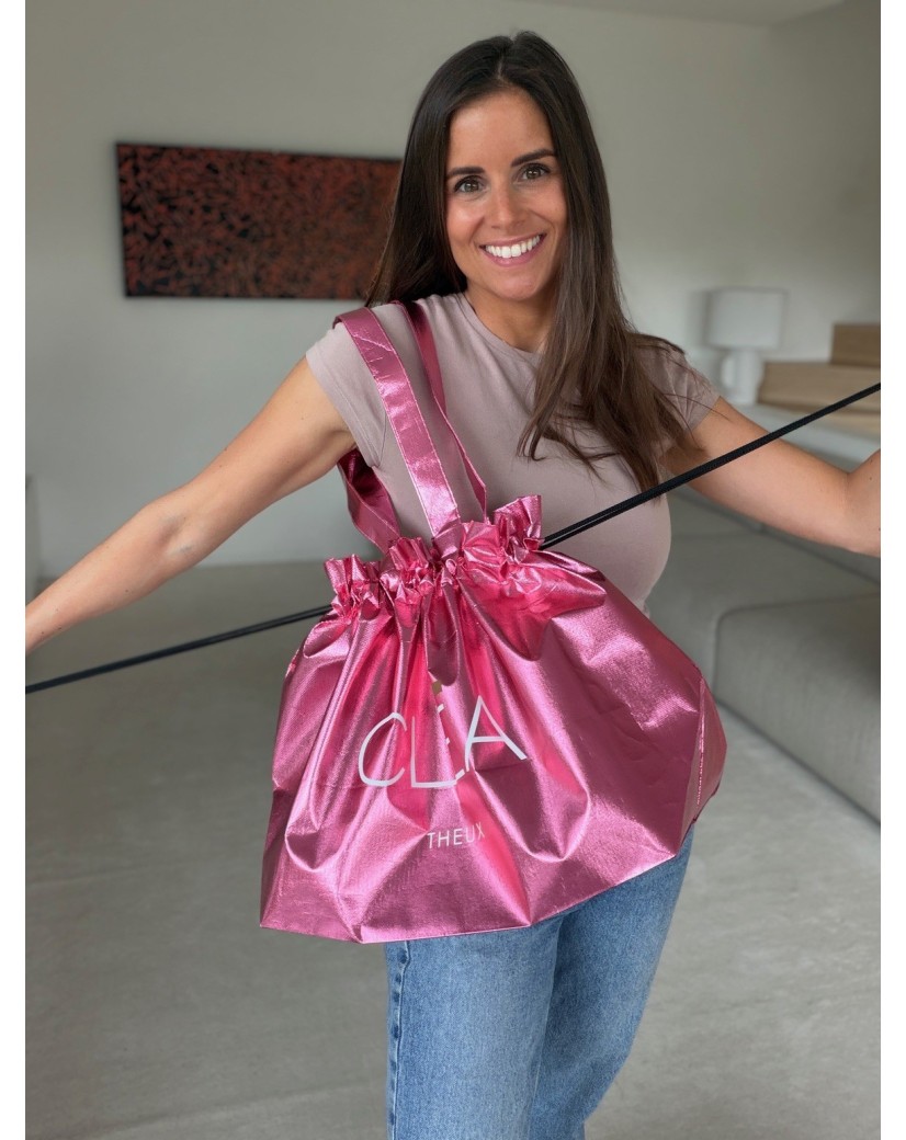 Sac Non Tissé Personnalisé Rose Métallisé – Cabas modèle Nice L