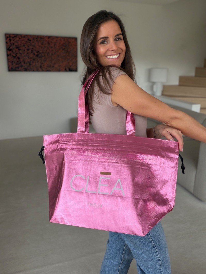 Sac Non Tissé Personnalisé Rose Métallisé – Cabas modèle Nice L