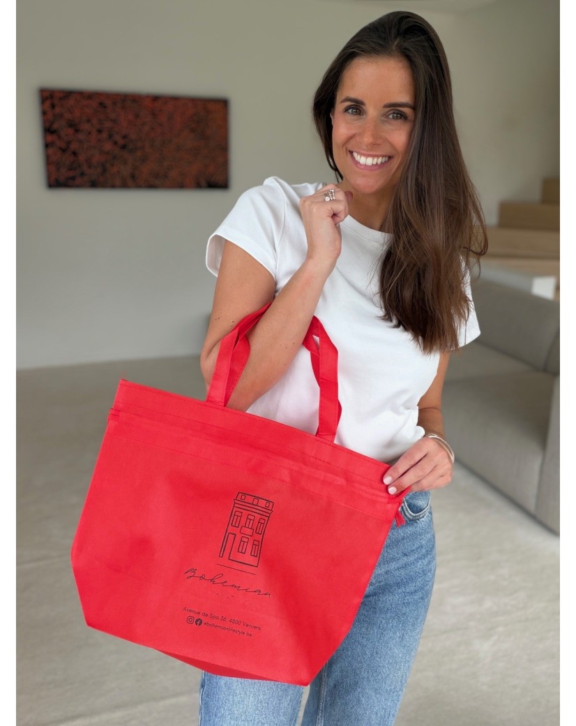 Sac Non Tissé Personnalisé Rouge – Cabas Publicitaire modèle Nice M | Moonpack