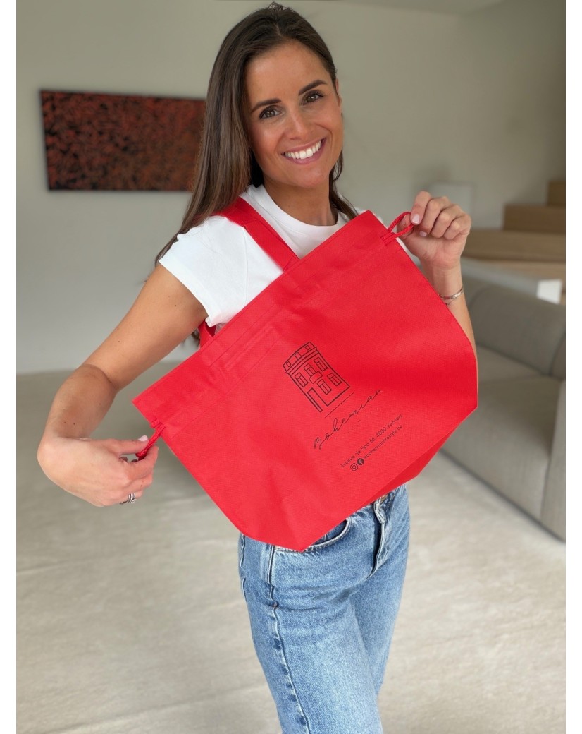 Sac Non Tissé Personnalisé Rouge – Cabas Publicitaire modèle Nice M | Moonpack
