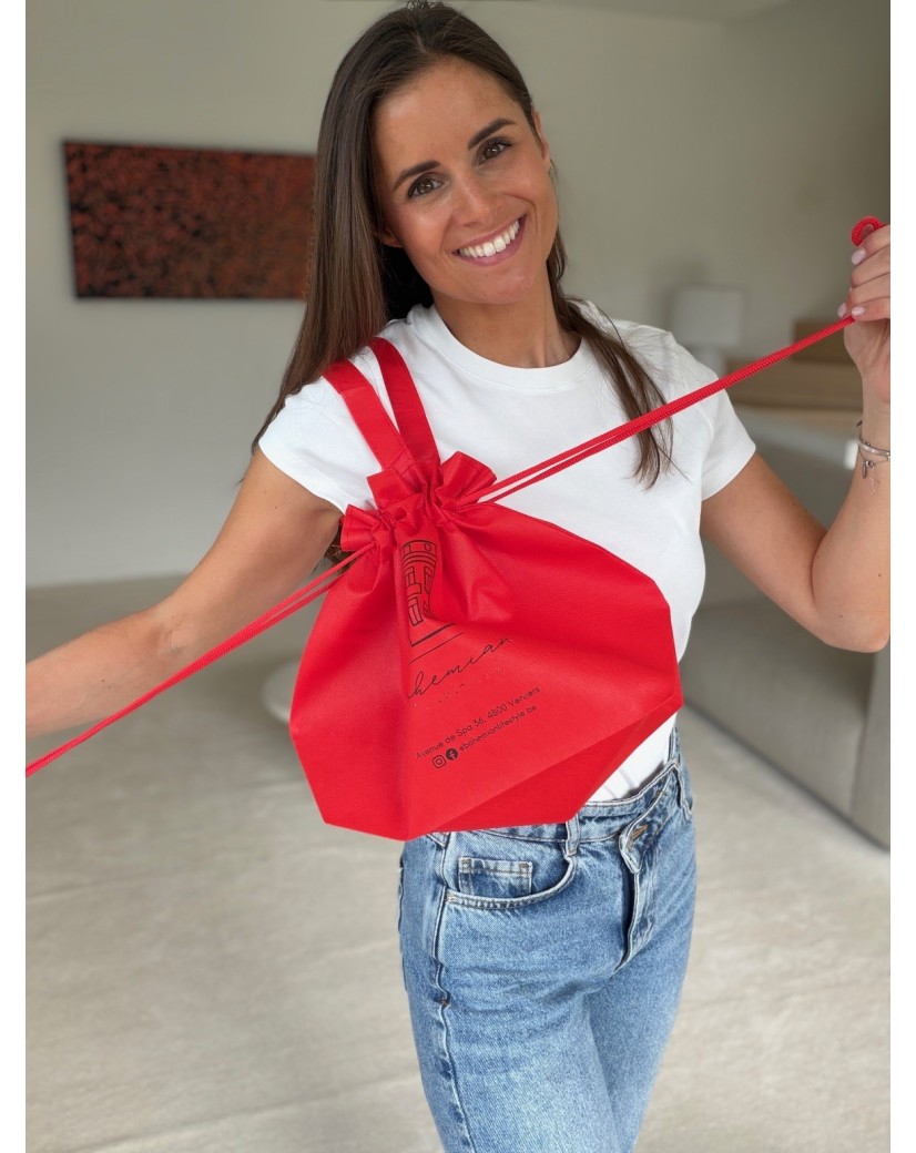Sac Non Tissé Personnalisé Rouge – Cabas Publicitaire modèle Nice M | Moonpack
