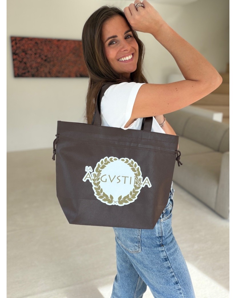 Sac Non Tissé Personnalisé Brun – Cabas Publicitaire modèle Nice M | Moonpack