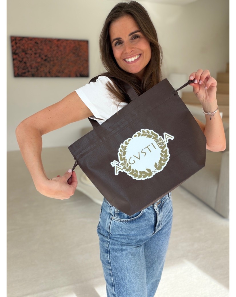 Sac Non Tissé Personnalisé Brun – Cabas Publicitaire modèle Nice M | Moonpack