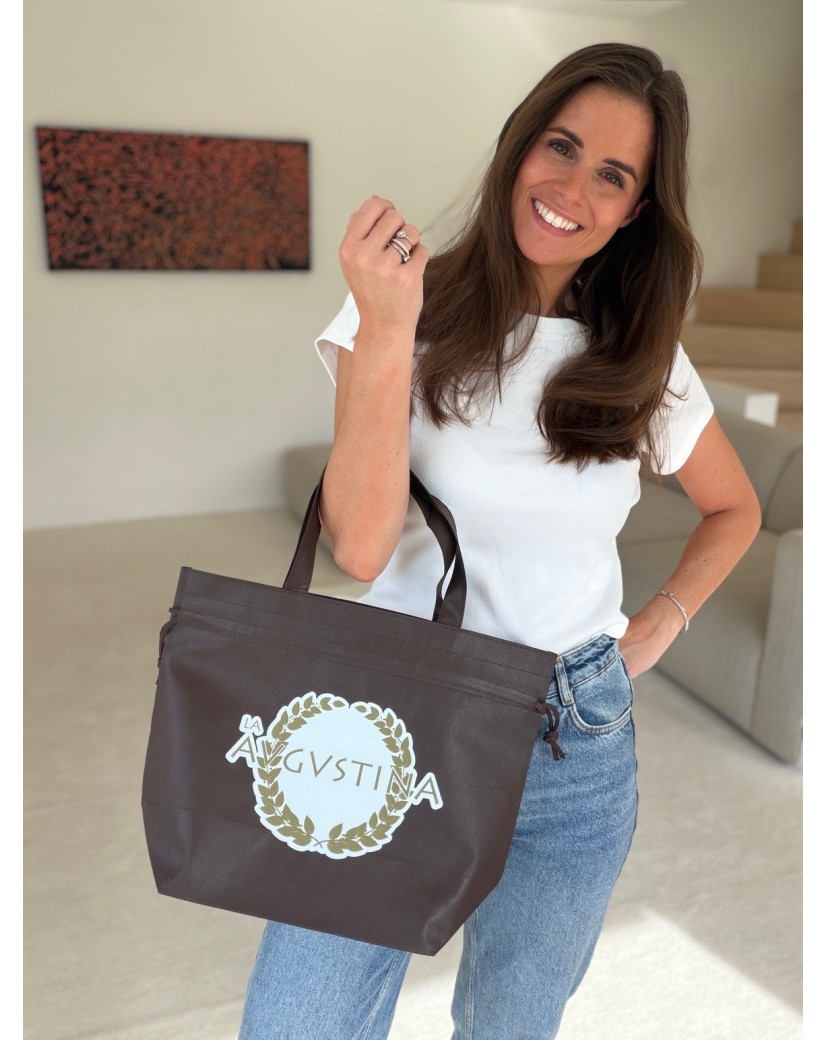 Sac Non Tissé Personnalisé Brun – Cabas Publicitaire modèle Nice M | Moonpack