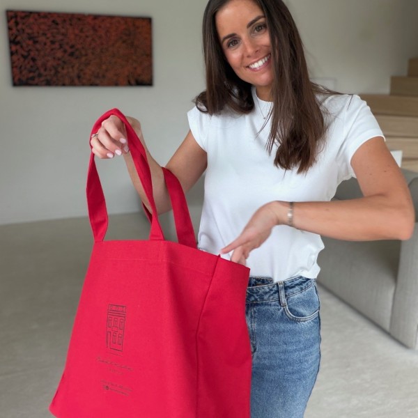 BAUMWOLLTASCHE "NANCY" – ROT (43x15x36cm)