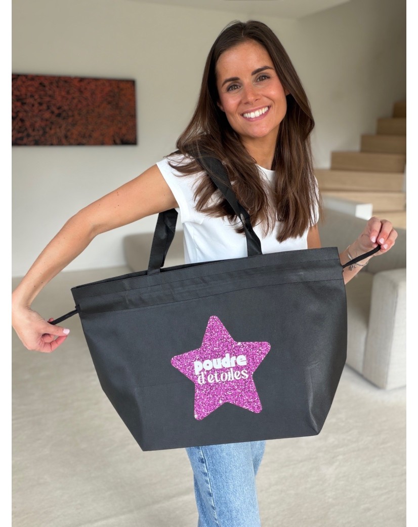 Sac Non Tissé Personnalisé Noir – Cabas Publicitaire modèle Nice L | Moonpack