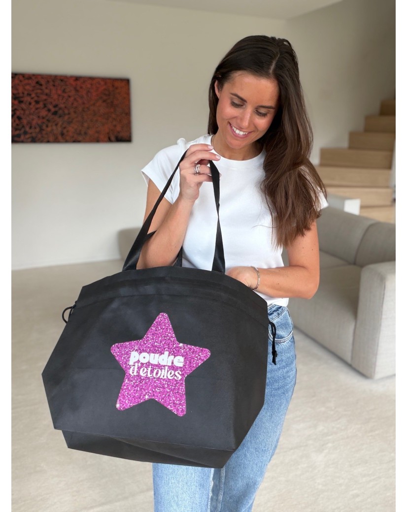Sac Non Tissé Personnalisé Noir – Cabas Publicitaire modèle Nice L | Moonpack