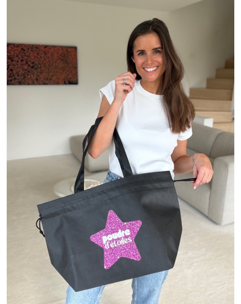 Sac Non Tissé Personnalisé Noir – Cabas Publicitaire modèle Nice L | Moonpack