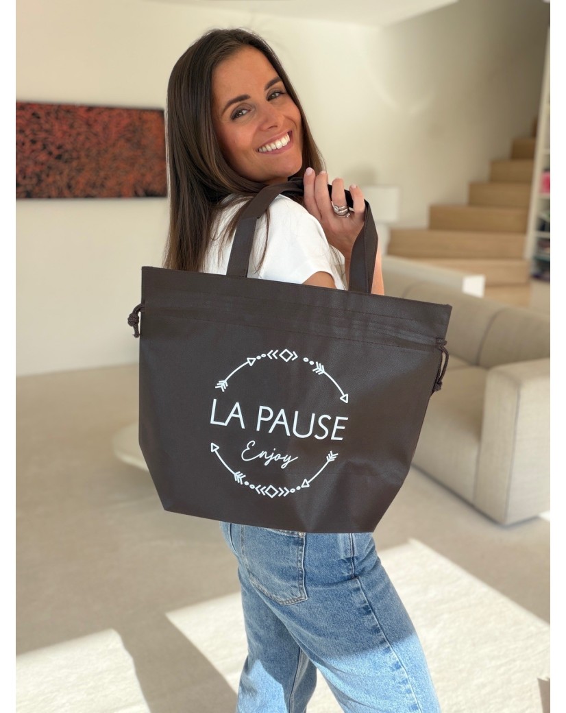 Sac Non Tissé Personnalisé Brun – Cabas Publicitaire modèle Nice M | Moonpack