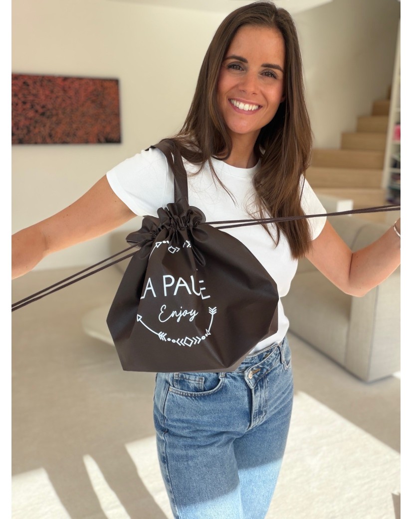 Sac Non Tissé Personnalisé Brun – Cabas Publicitaire modèle Nice M | Moonpack