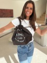 NONWOVEN DRAAGTAS "NICE" - BRUIN - M (40+14x30cm)