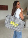 SAC NICE PIED-DE-POULE - L 🖤 (58x24x35cm)