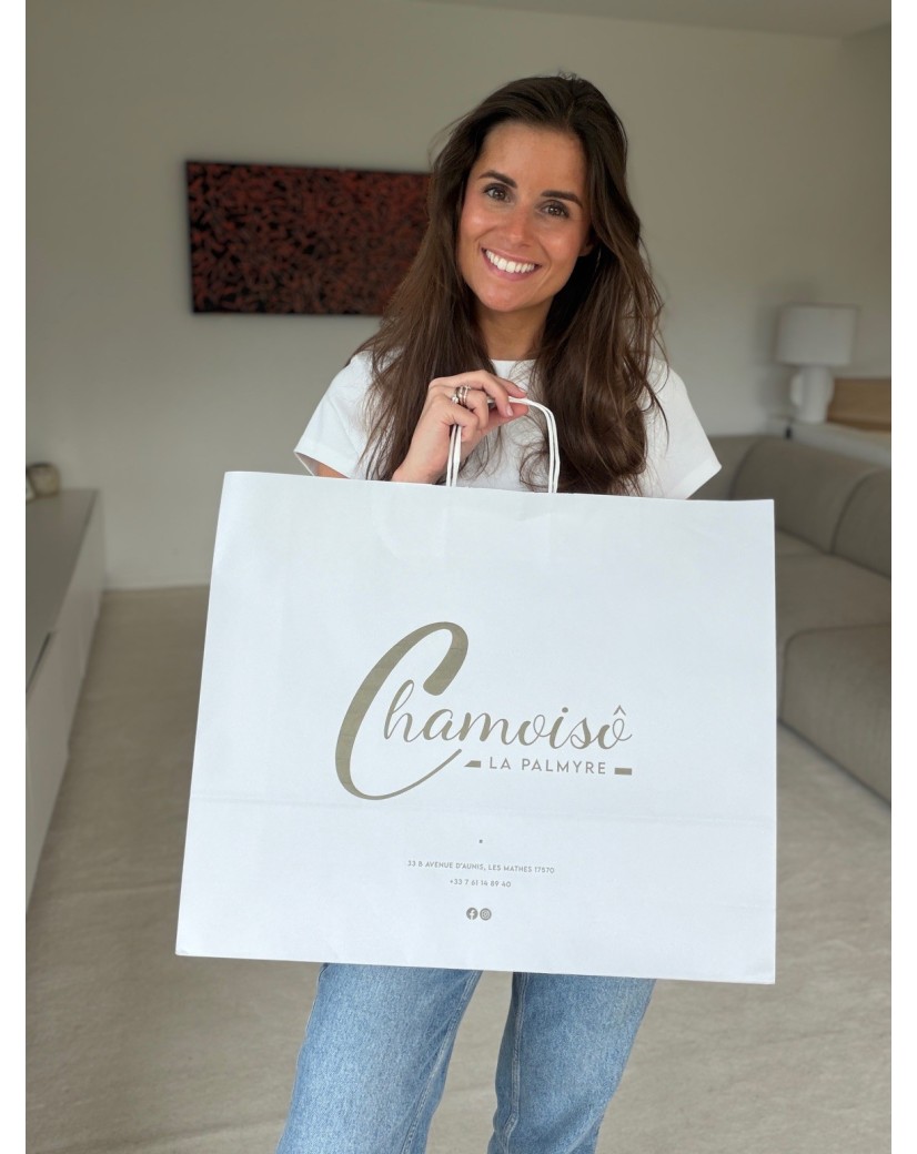 Bolsas con asas trenzadas - Blanco XXL (54x14x45 cm)