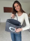 SAC GRENOBLE - GRIS - M (35,5x11x28,5cm)