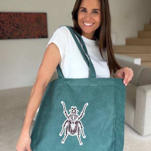 SAC OXFORD - VELOURS VERT CANARD (41,5x10x39cm)