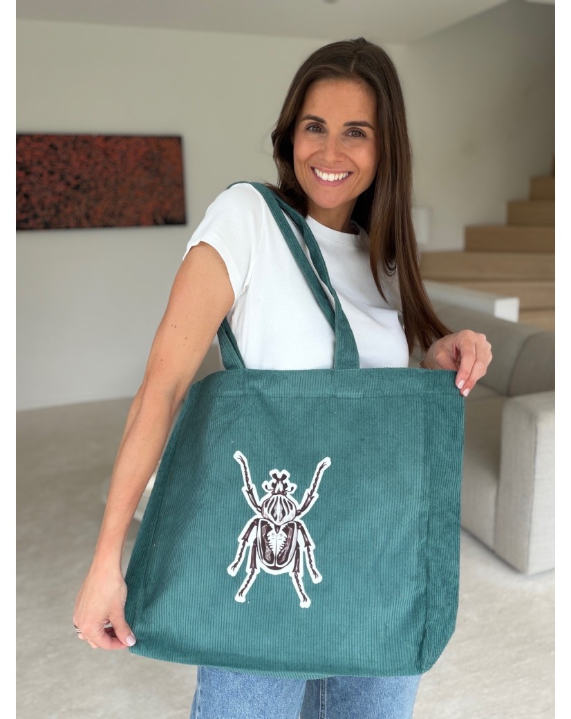 DRAAGTAS OXFORD - RIBFLUWEEL GROENBLAUW (41,5x10x39cm)