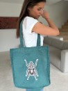 SAC OXFORD - VELOURS VERT CANARD (41,5x10x39cm)
