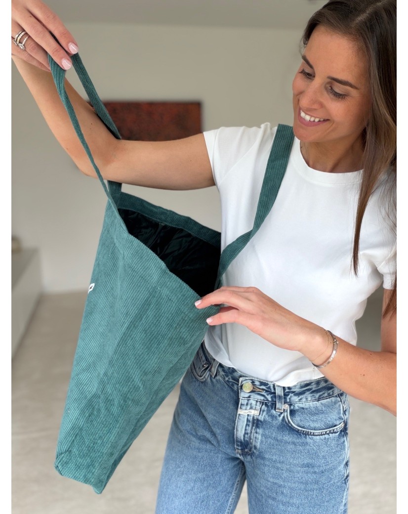 DRAAGTAS OXFORD - RIBFLUWEEL GROENBLAUW (41,5x10x39cm)