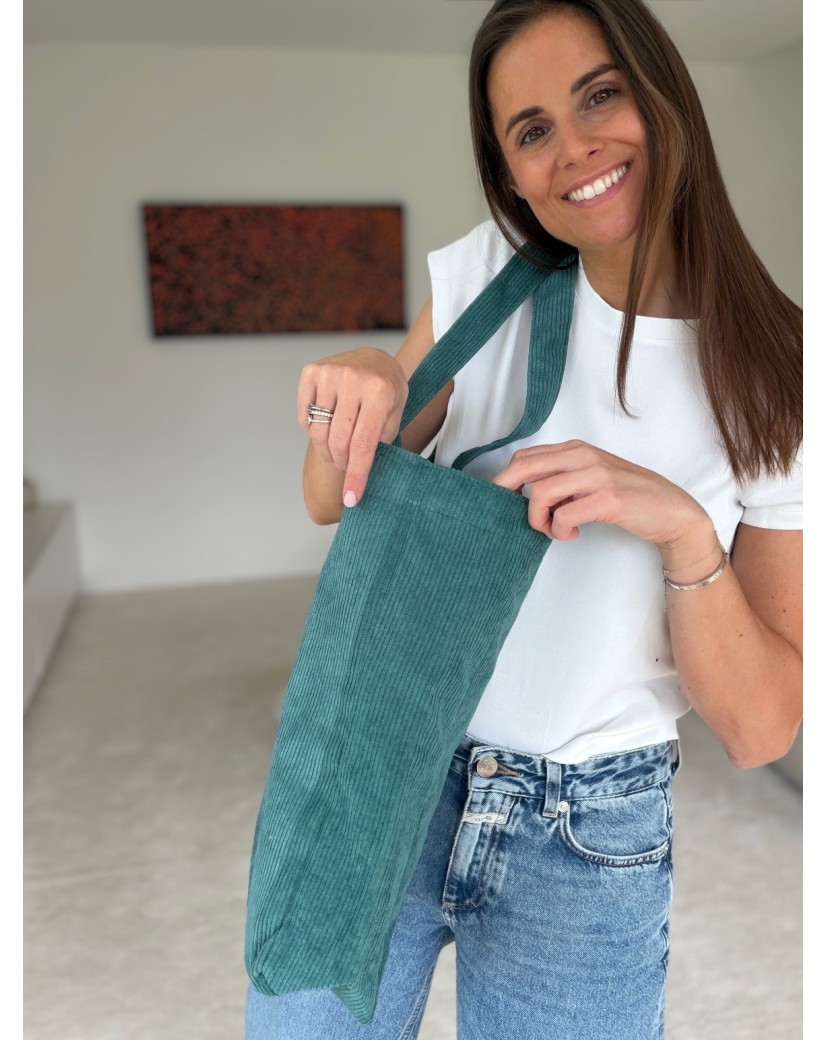 DRAAGTAS OXFORD - RIBFLUWEEL GROENBLAUW (41,5x10x39cm)