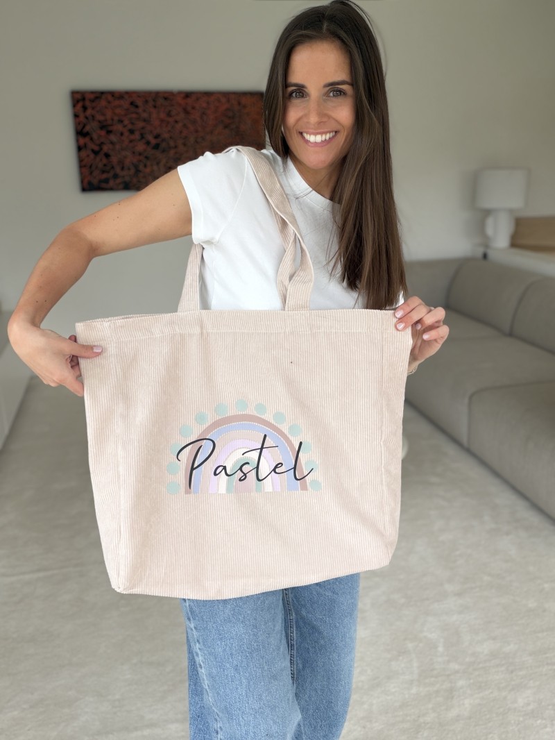 DRAAGTAS OXFORD - RIBFLUWEEL BEIGE (41,5X10X39CM)