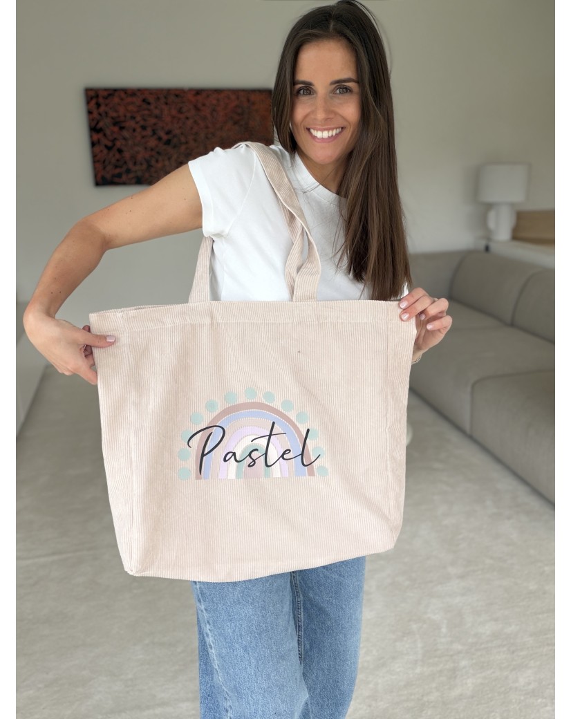 SAC OXFORD - VELOURS BEIGE (41,5x10x39cm)