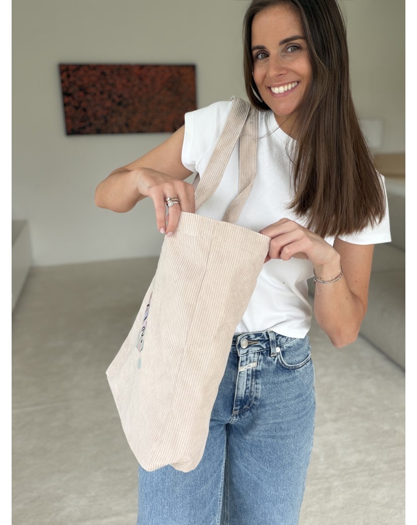 SAC OXFORD - VELOURS BEIGE (41,5x10x39cm)