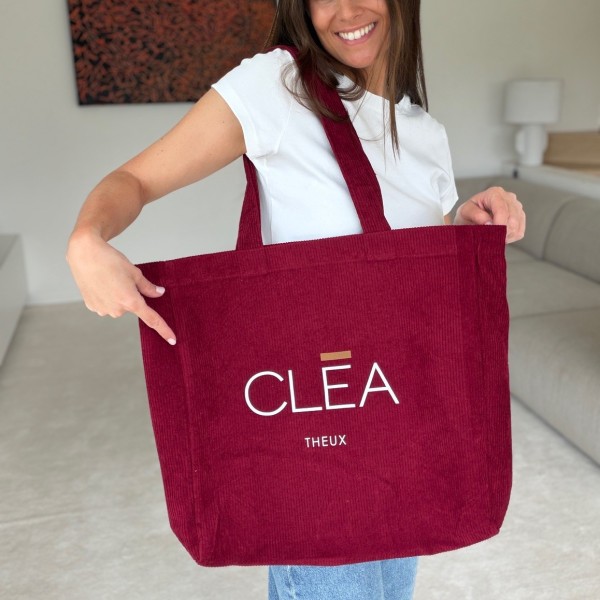 SAC OXFORD - VELOURS BORDEAUX (41,5x10x39cm)
