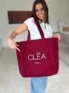 SAC OXFORD - VELOURS BORDEAUX (41,5x10x39cm)