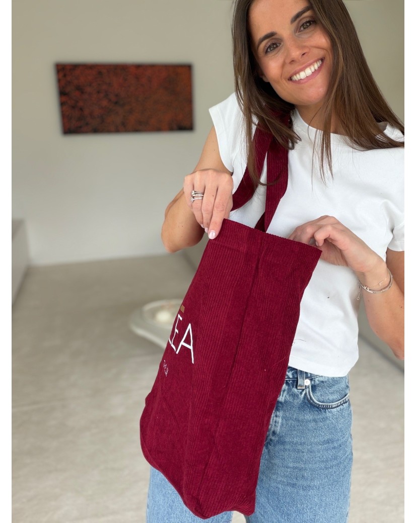 DRAAGTAS OXFORD - RIBFLUWEEL  BORDEAUX (41,5x10x39cm)