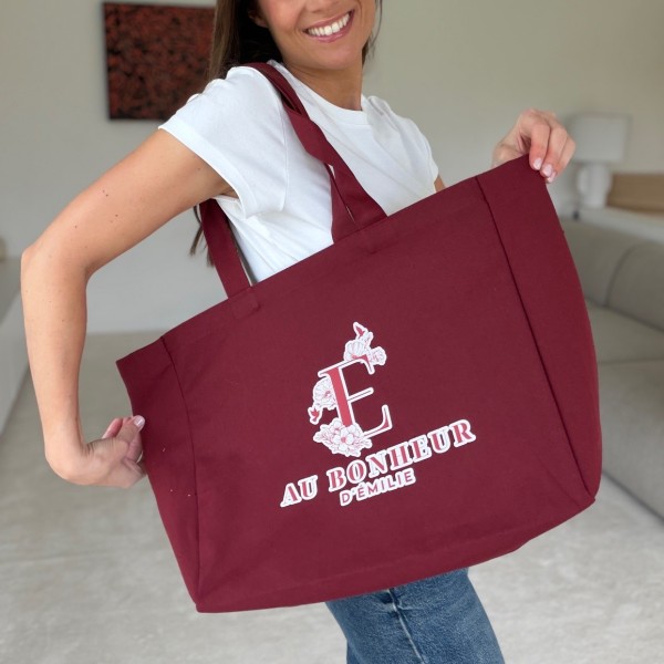 BAUMWOLLTASCHE "NANCY" – BORDEAUX (43x15x36cm)