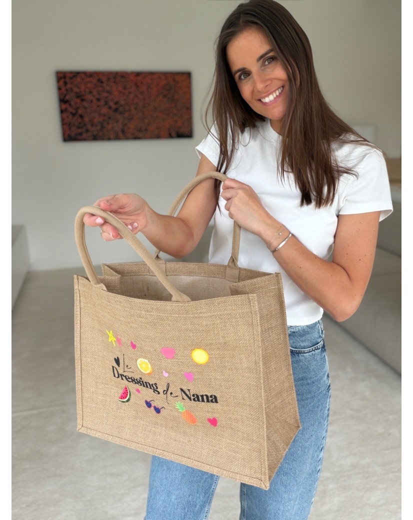 Sac en toile de jute personnalisé avec impression de votre design - Commandez maintenant.