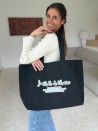 BOLSO DE ALGODÓN "NANCY" – Negro (43x15x36cm)