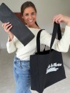 BAUMWOLLTASCHE "NANCY" – Schwarz (43x15x36cm)
