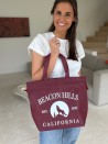 NONWOVEN DRAAGTAS "NICE" - BORDEAUX - M (40+14x30cm)
