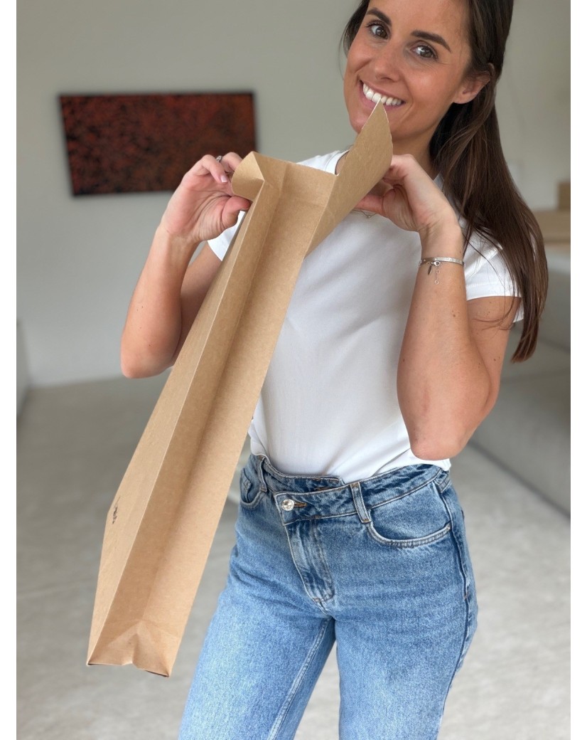 Individuell bedruckbare, reißfeste Kraftpapier-Versandtasche mit Bodenfalte und Klebestreifen – Größe M