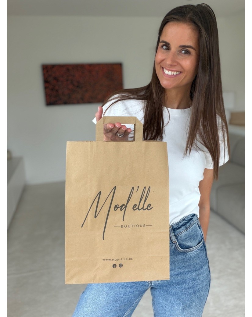 Sac Kraft L Poignées Plates – Grand Format, Visibilité Assurée