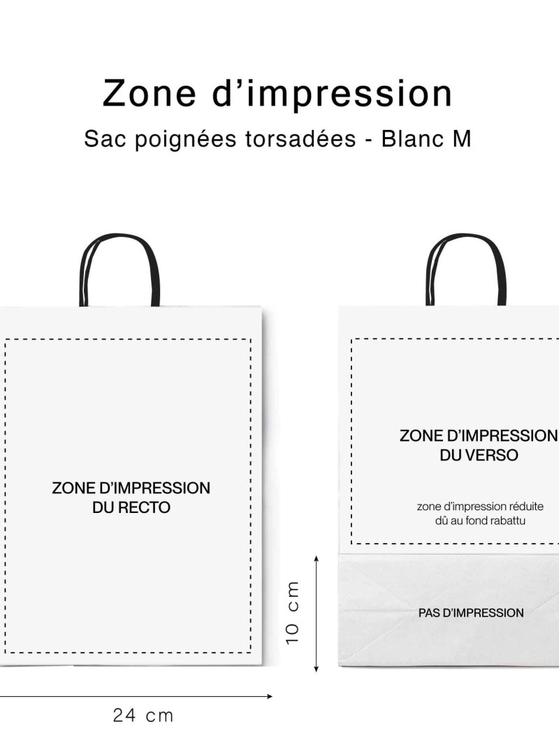 White Kraft Bag M – Black Handles & The Spotlight On Your Logo