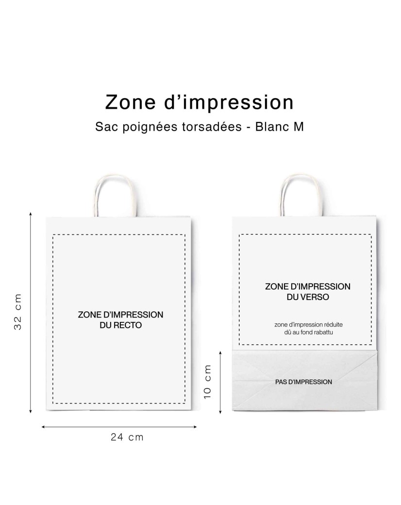 Sac Kraft Blanc M Torsadé – Votre Logo s’y Sentira Bien !