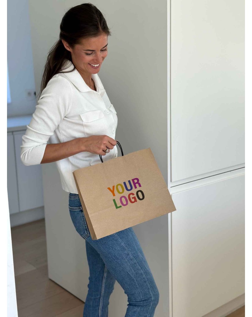 Bolsa kraft M Horizontal Asas Negras – Sencilla Y Personalizable