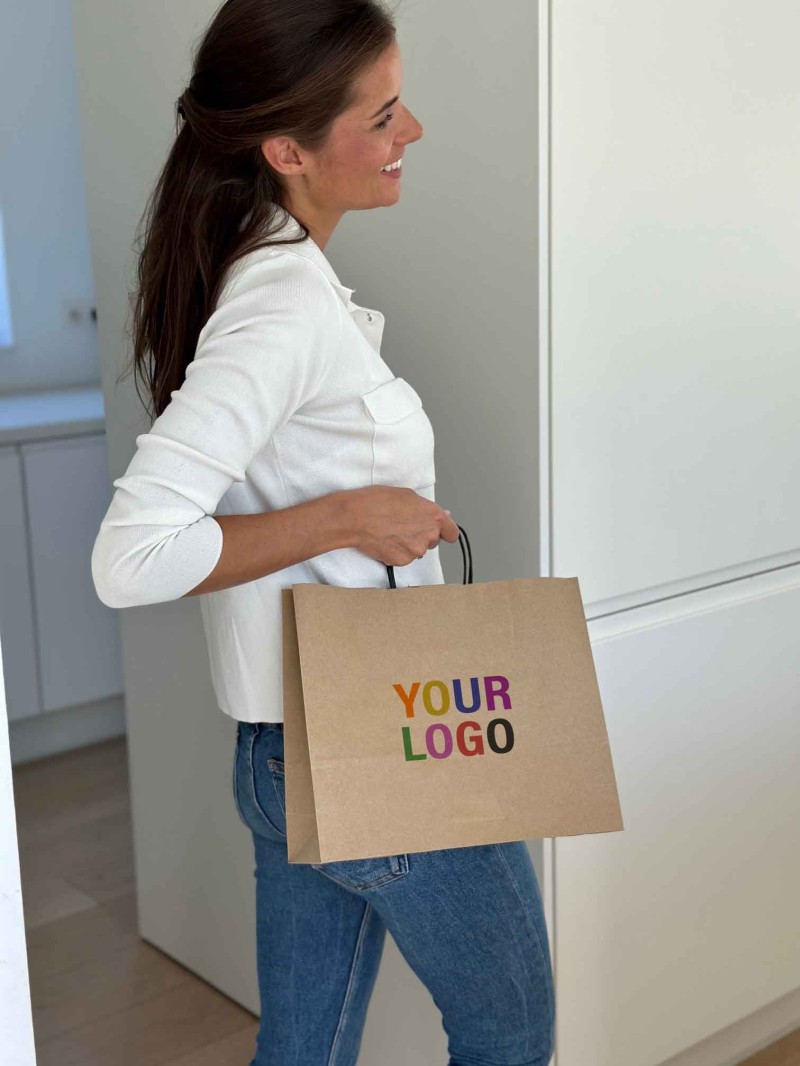 Bolsa kraft M Horizontal Asas Negras – Sencilla Y Personalizable