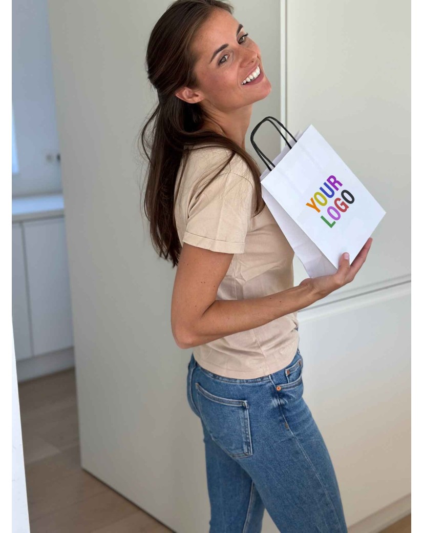 Sacs poignées torsadées noires - Blanc S (18x8x22,5cm)