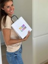 TAS MET ZWART GEDRAAID HANDVAT - WIT S (18x8x22,5cm)