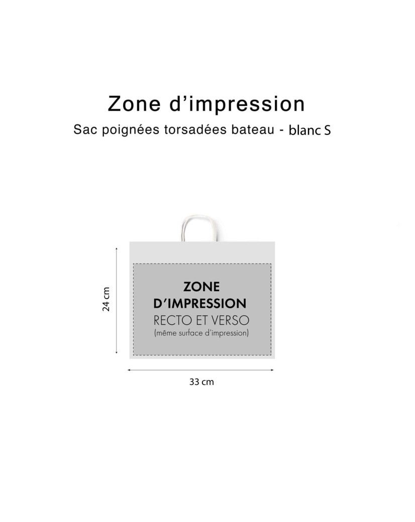 Weiße Papiertüten im Querformat – Größe S (33×10×24 cm)