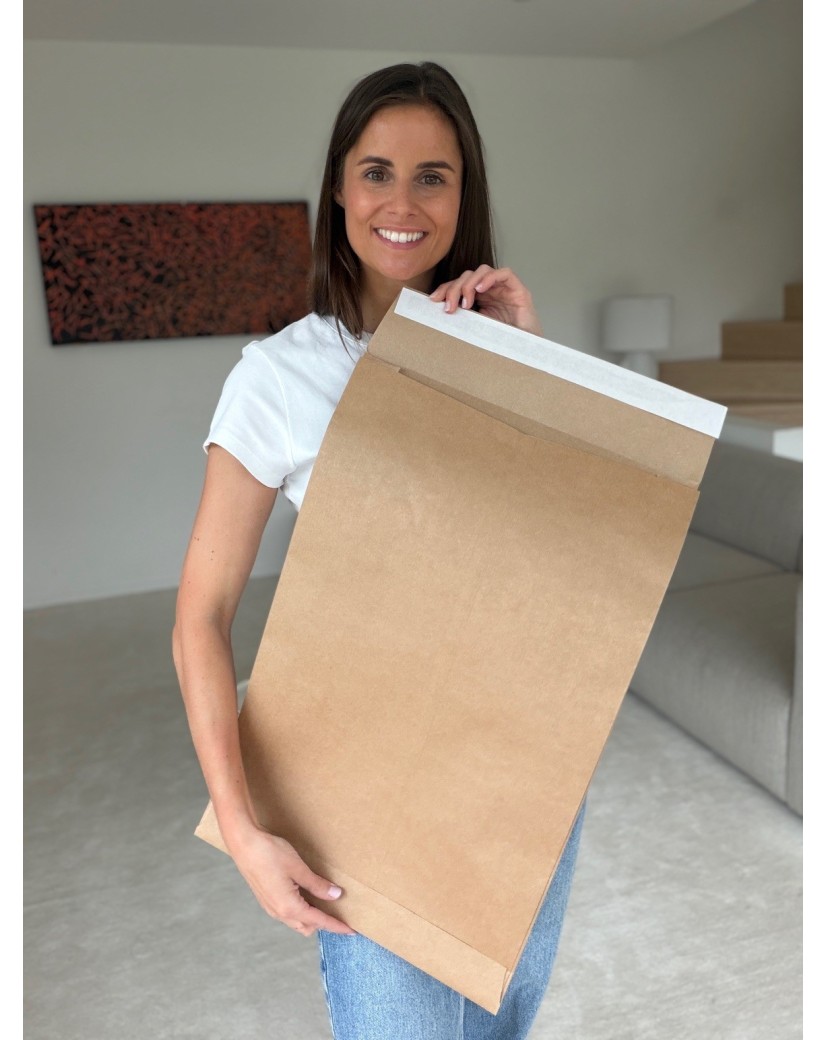 Extra starker wiederverschließbarer Kraftpapier-Versandbeutel Mango L (38x9x58cm)