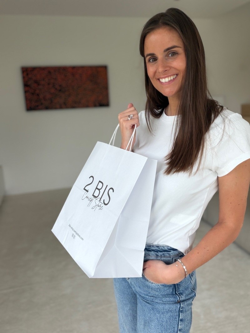 Bolsos asa trenzada - Blanco M CUADRADO