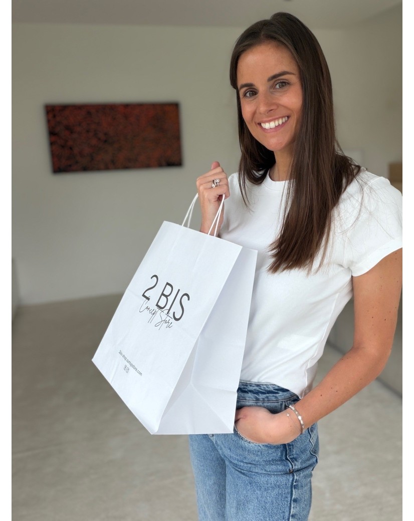 Bolsos asa trenzada - Blanco M CUADRADO