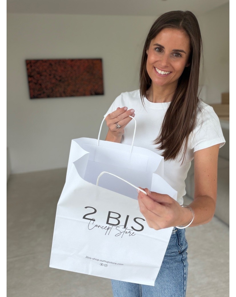 Bolsos asa trenzada - Blanco M CUADRADO